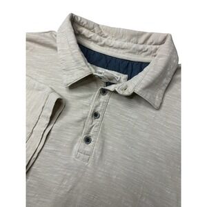Carbon 2 Cobalt Mens‎ Large Tan Short Sleeve Henley T Shirt Polo Top